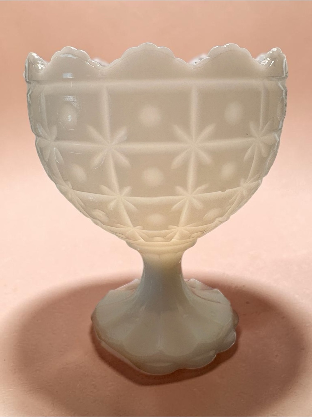 NAPCO 1185 VTG Milk Glass Compote Pedestal Bowl - White
